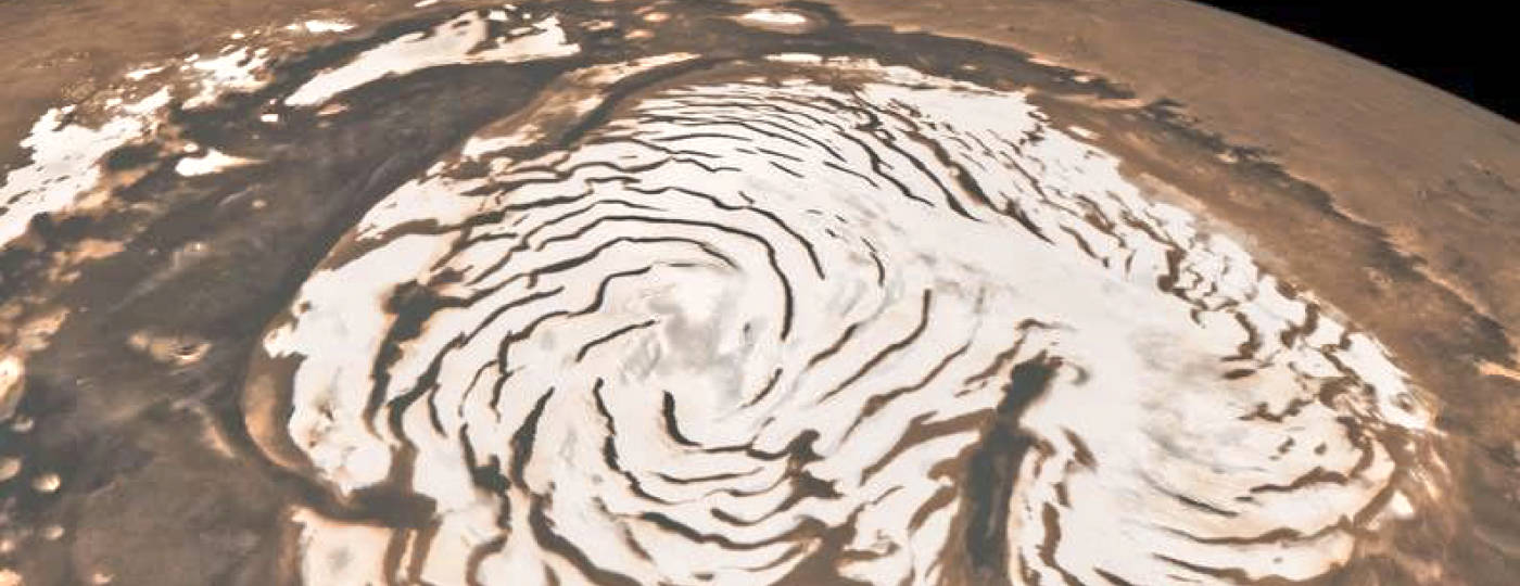 Leben auf dem Mars: NASA Eis auf den Polkappen vom Weltraum aus gesehen.